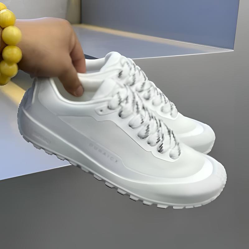 Tênis Masculino Antiderrapante - Knit Fabric Lace Up Sneakers avaliação e preço